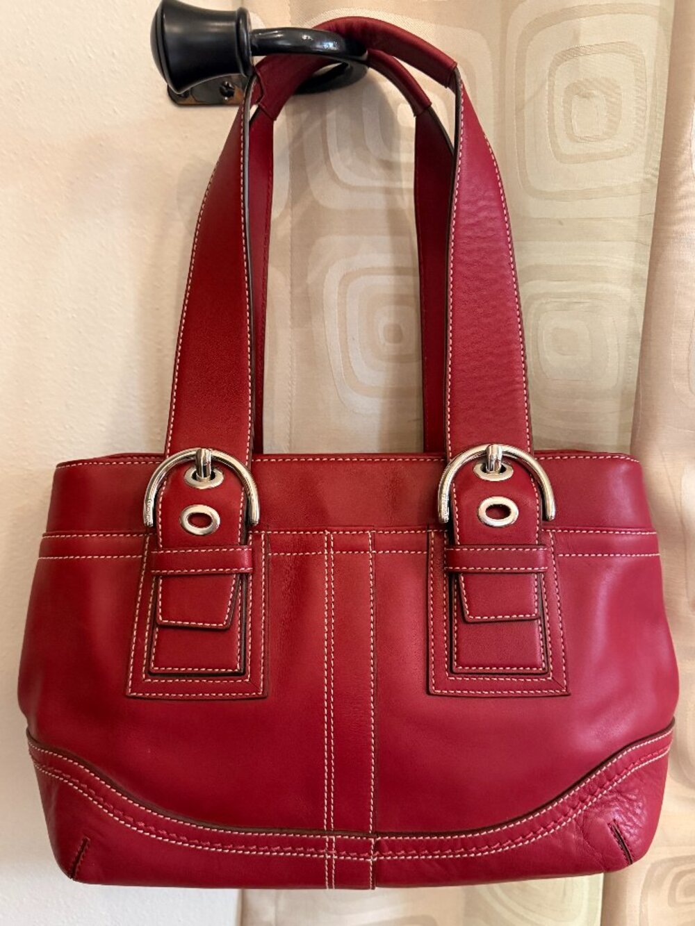 Vintage (almost) Coach MEDIUM F10911 Vintage Red Y2K Soho Leather Tote Bag